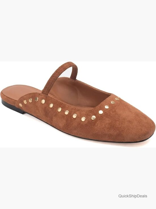 Shoes - Square Toe Mary Jane Flats Slip on Dressy Casual Slide Low Heel Backless Loafer